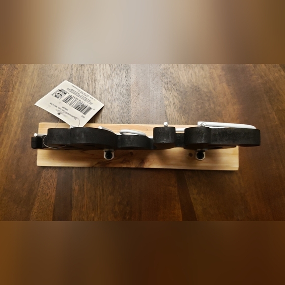 NWT Hello Sign Black & White Decorative Tabletop Accent – Rustic Wood Base - Picture 5 of 9